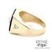 14 karat yellow gold onyx and diamond signet ring, alternate side