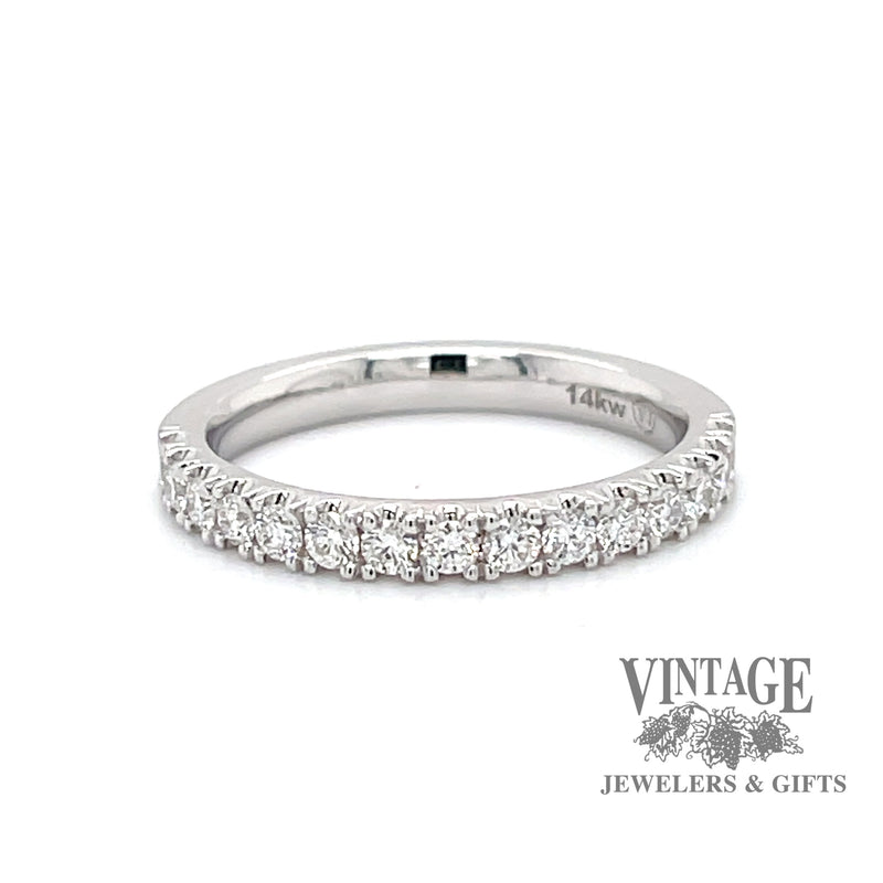 Diamond 14kw gold castle pave ring stacker