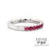 Red Spinel 14k white gold Stacker Ring side