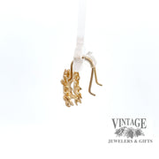 Sunflower 14ky gold drop earrings side