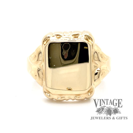 Vintage 14ky gold hollow signet ring