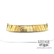 8" embossed floral design 18k bracelet front