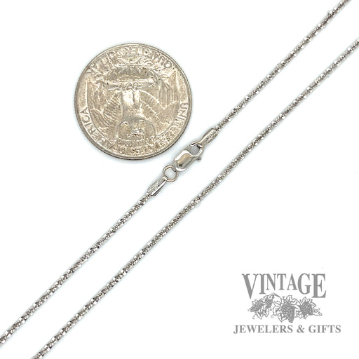 20” 14k white gold tinsel link chain necklace scale
