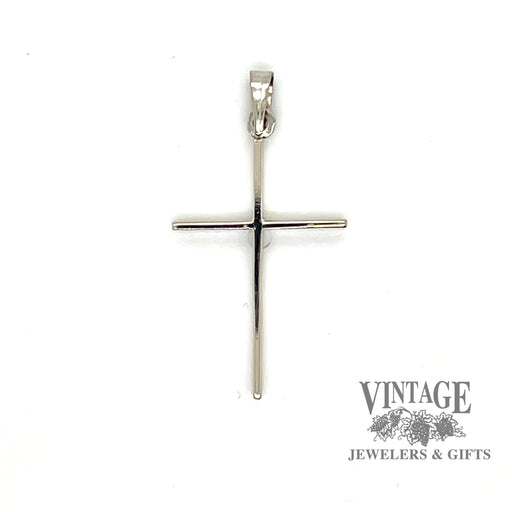 Latin 14k white gold cross pendant