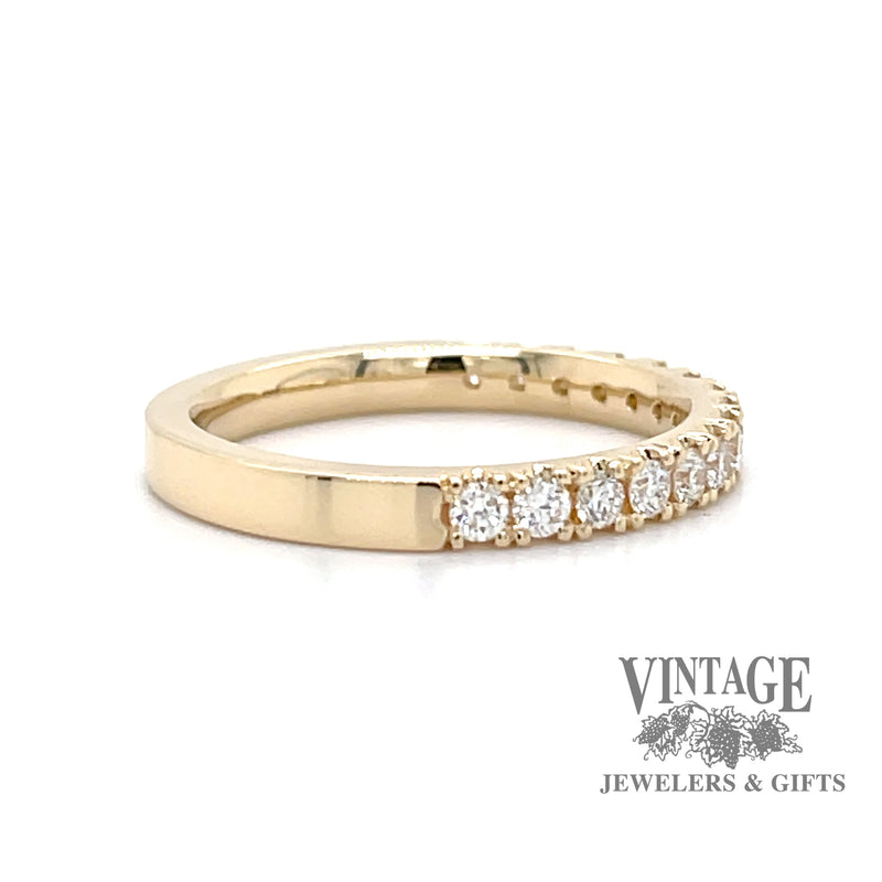 Diamond 14ky gold ring stacker side