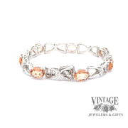 18kw gold Precious topaz and diamond estate bracelet, showing clasp