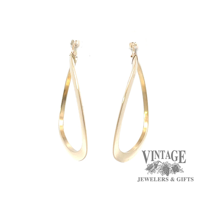 Curved 14ky gold hoop earrings