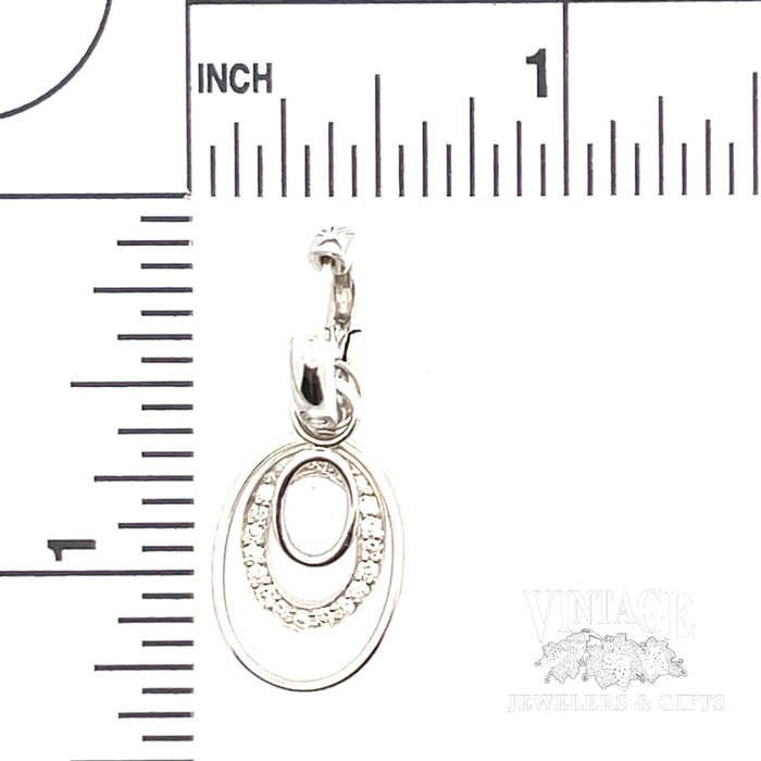 Huggie Hoop Earrings with removable charms in 18k White Gold and Diamonds SCALE