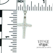 Pave diamond 14kw gold cross necklace scale