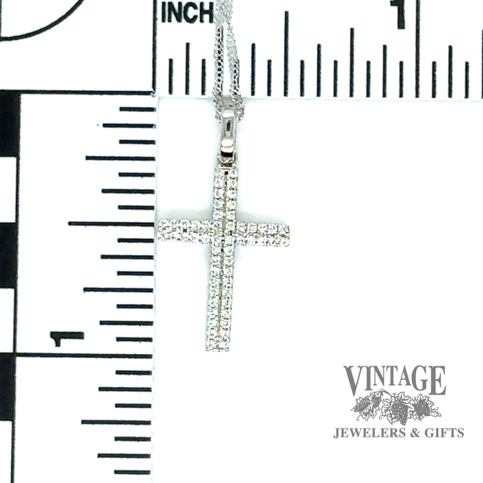 Pave diamond 14kw gold cross necklace scale