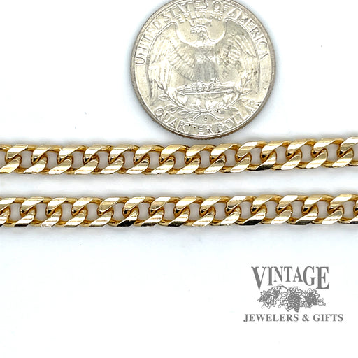 20” Cuban link 5mm solid 14ky gold chain necklace scale