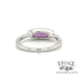 Elonaged oval amethyst and diamond east west 14kw gold ring bottom