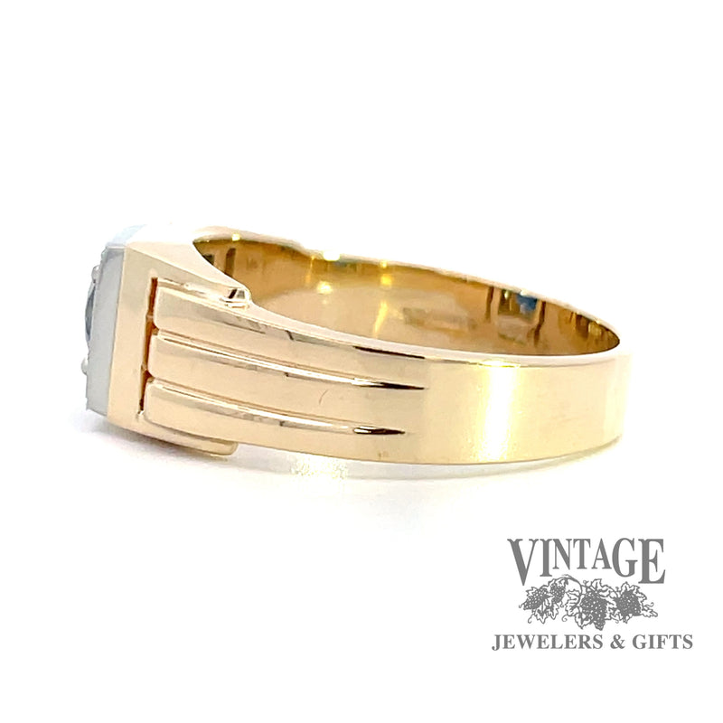 1.6 carat royal blue natural sapphire 14ky gold ring side 2