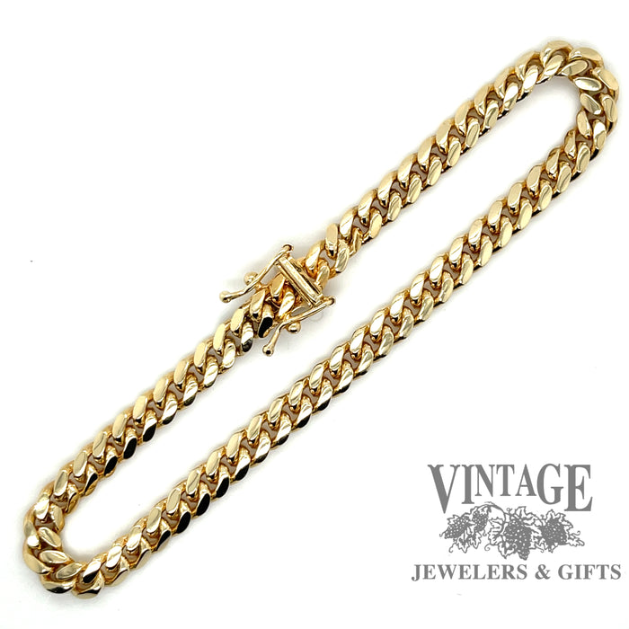 14 karat yellow gold 7.5” 6mm solid curb link bracelet