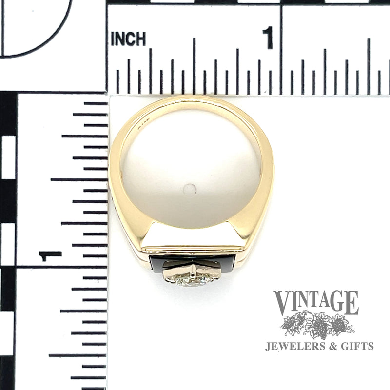 .54 ct. natural diamond and onyx 14ky gold ring scale