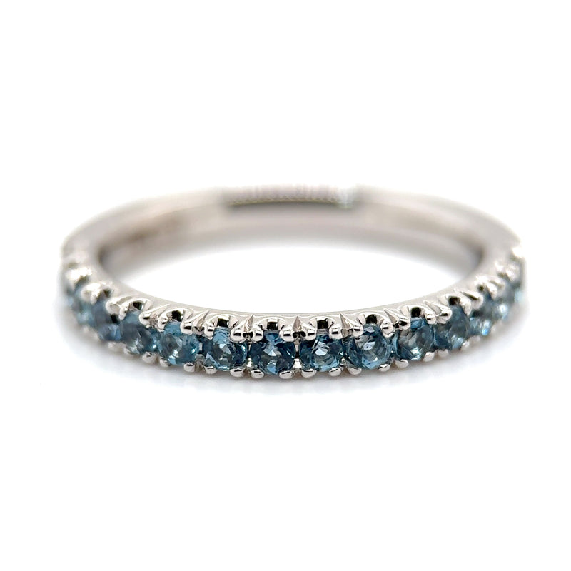 Aquamarine 14k white gold ring band