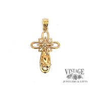  10ky gold Praying cross pendant