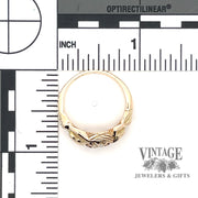 Art nouveau antique diamond 14ky gold ring scale