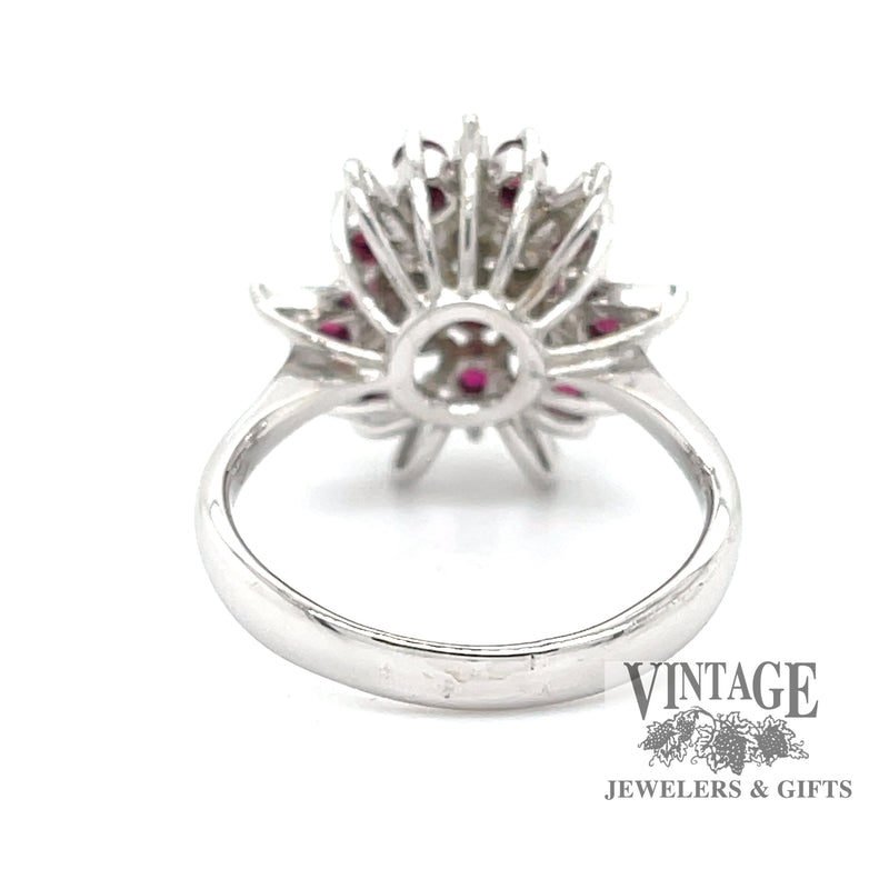 Ruby and diamond 14kw gold ballerina ring bottom