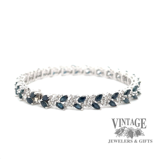 Sapphire and diamond 14KW gold bracelet