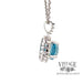 3.87 ct. natural blue zircon and diamond 18kw gold pendant side