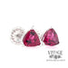 Pink tourmaline 1.5 ctw trillion 14kw gold stud earrings angle