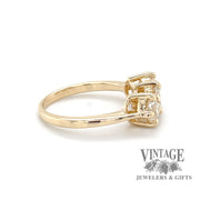 1.32 CTW natural diamond three stone 14ky gold ring side