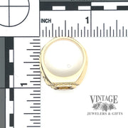 Shield shaped brown diamond 18ky gold ring scale