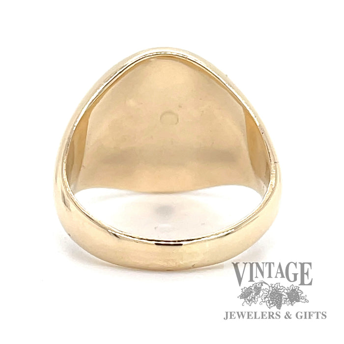 Vintage oval 10k gold signet ring inside