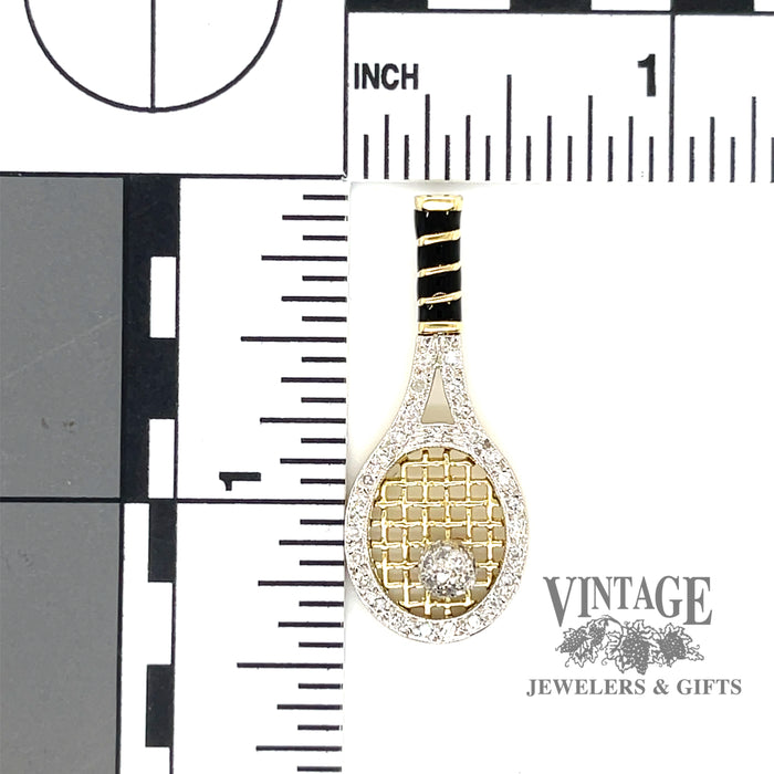Tennis Charm/pendant in Two Tone 14k and Diamonds