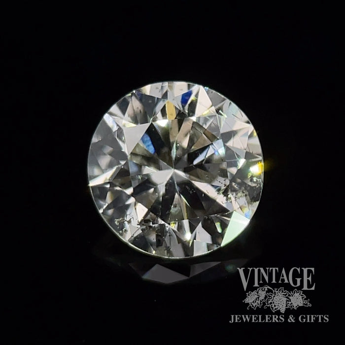 1.02 carat H color, I1 clarity, round brilliant natural diamond