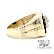 .54 ct. natural diamond and onyx 14ky gold ring side