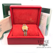 Ladies pre-owned Rolex stainless steel and 18ky gold Oyster perpetual datejust watch, with box & papers