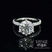 3 CTW lab diamond 14KW gold pave ring