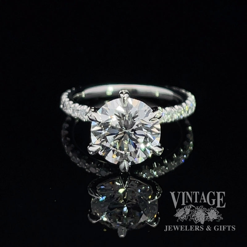 3 CTW lab diamond 14KW gold pave ring