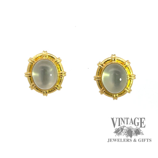 Lemon quartz mother of pearl 18ky gold earrings