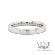 Aquamarine 14k white gold ring band back