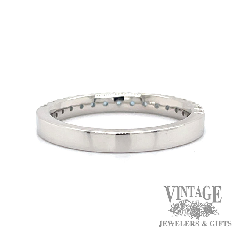 Aquamarine 14k white gold ring band back