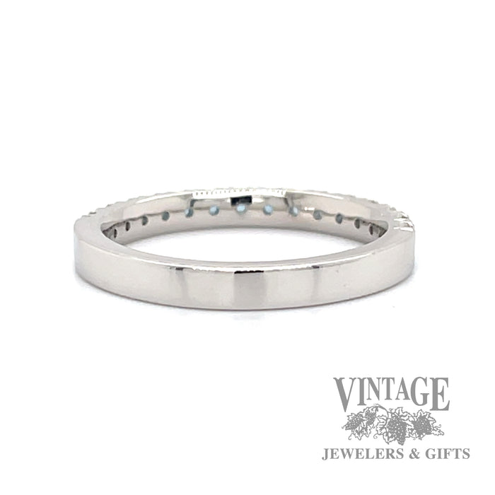 Aquamarine 14k white gold ring band back