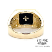 .54 ct. natural diamond and onyx 14ky gold ring bottom