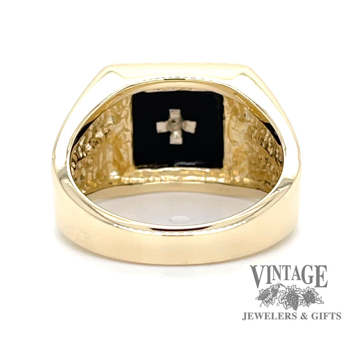 .54 ct. natural diamond and onyx 14ky gold ring bottom