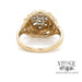 Nature inspired Diamond cluster Ring in 14k Yellow Gold BACK