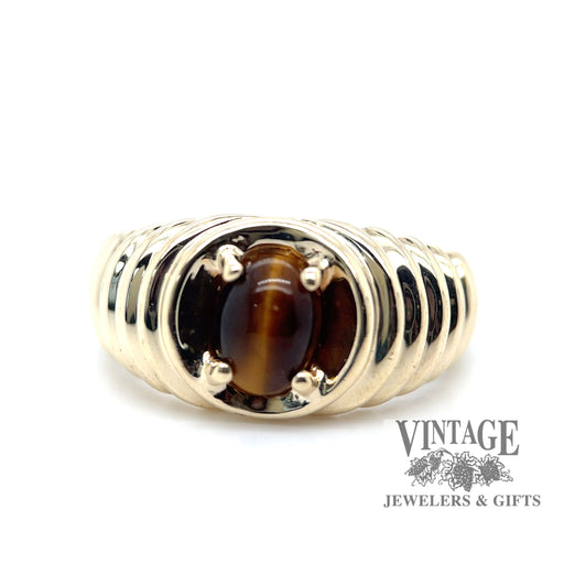 Tiger's Eye Cabochon Ring in 10K FRONT