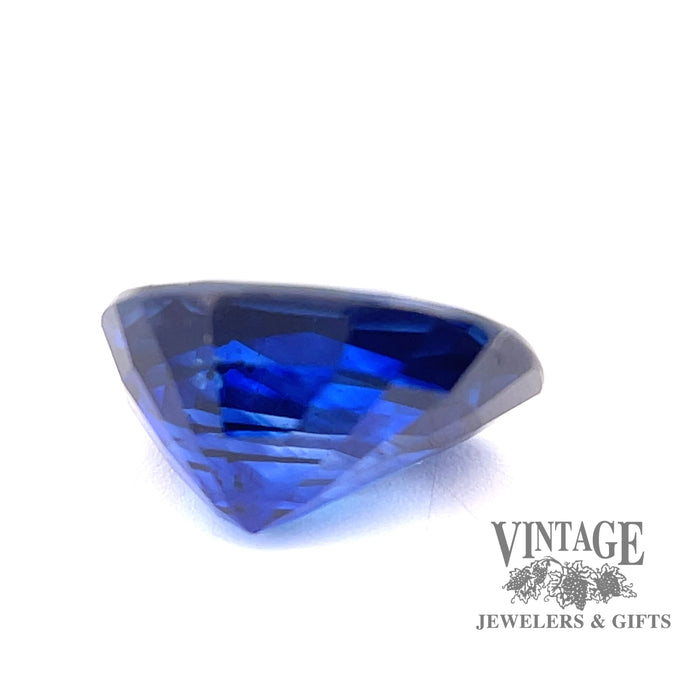 3.75 carat cushion shaped royal blue natural sapphire bottom