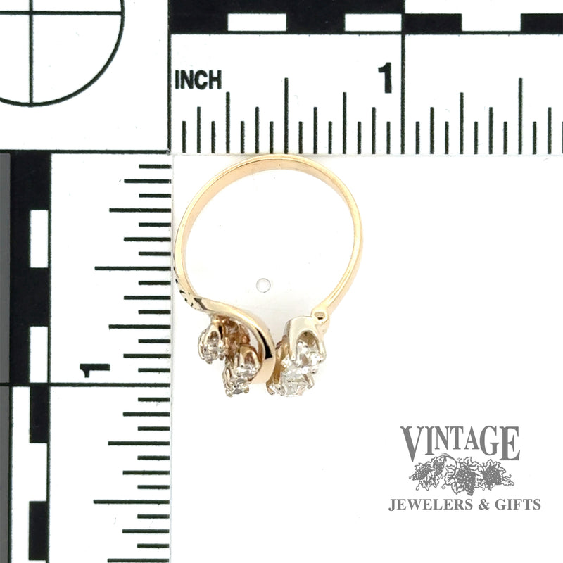 Freeform 1.05ctw diamond 14ky cluster ring