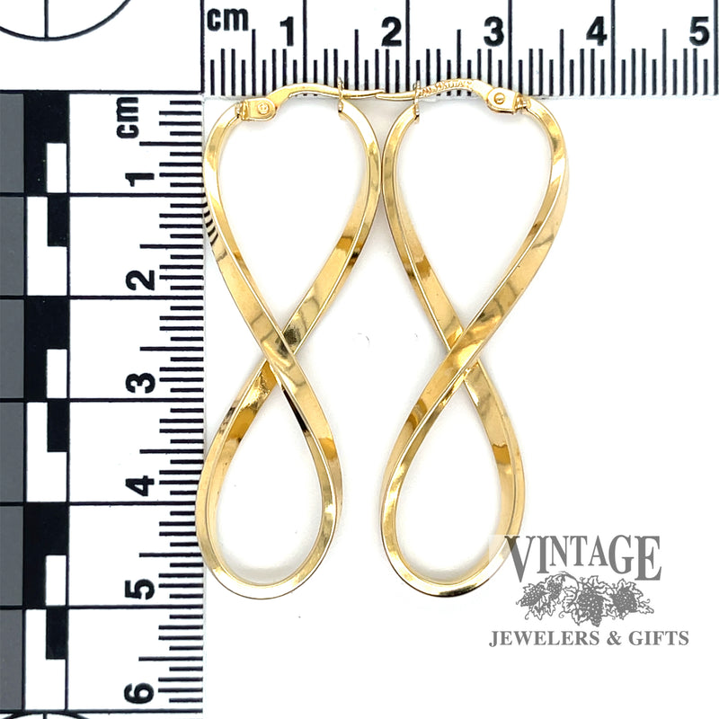 Infinity 14ky gold twisted drop earrings scale