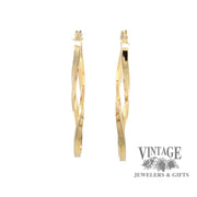Infinity 14ky gold twisted drop earrings back