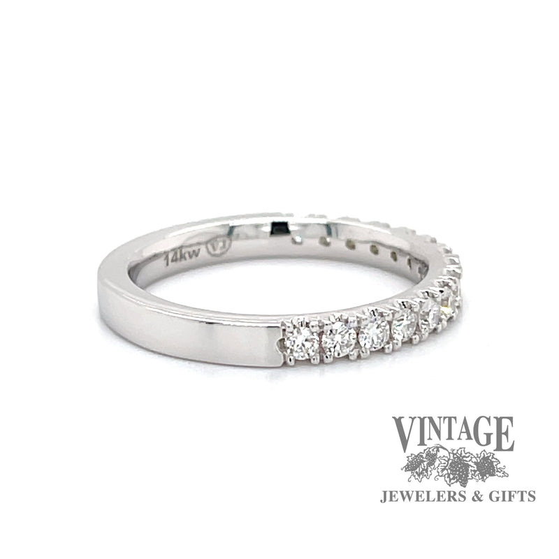 Diamond 14kw gold castle pave ring stacker side