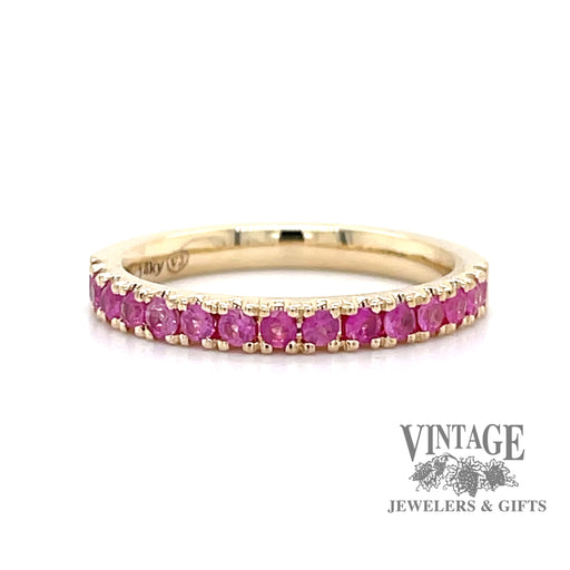 Pink spinel 14ky gold ring stacker