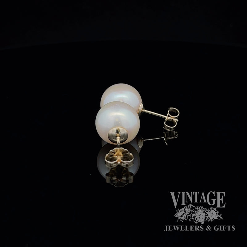 11mm south sea cultured pearl 14ky gold stud earrings